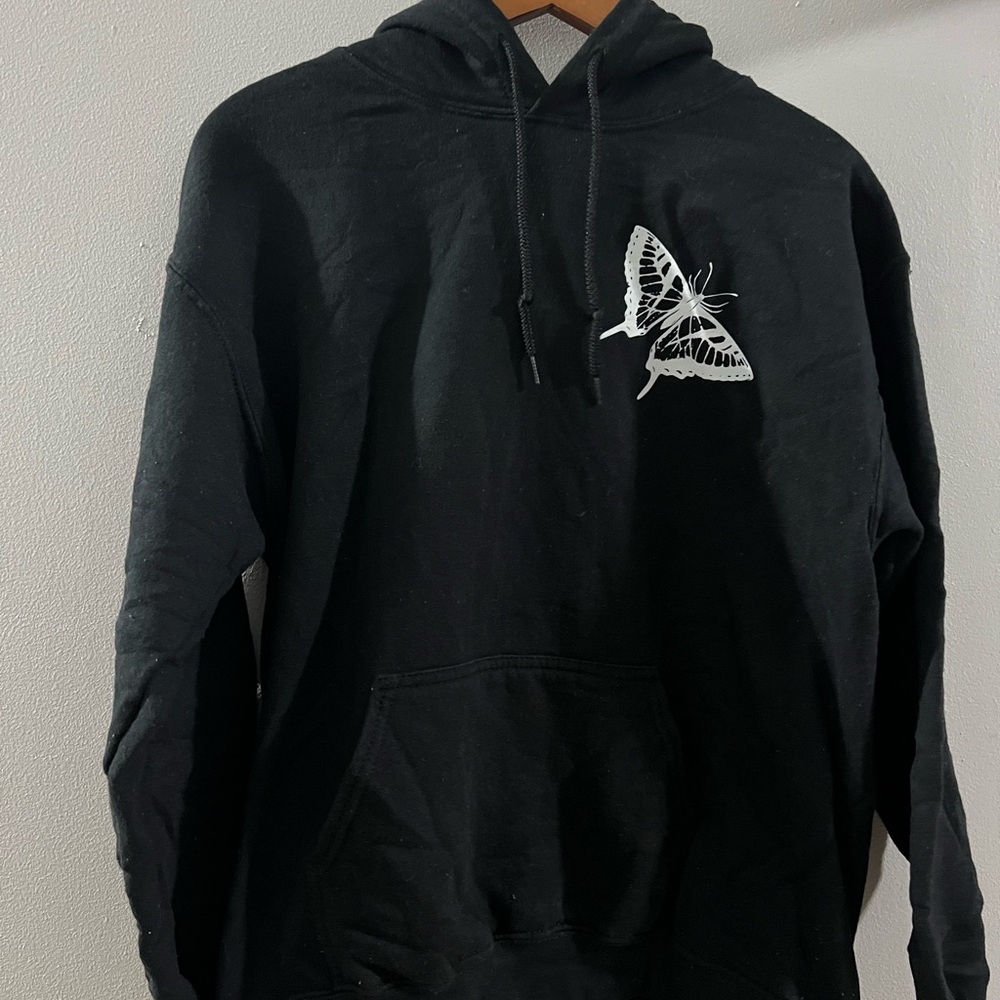 Black Hoodie with Butterfly Design